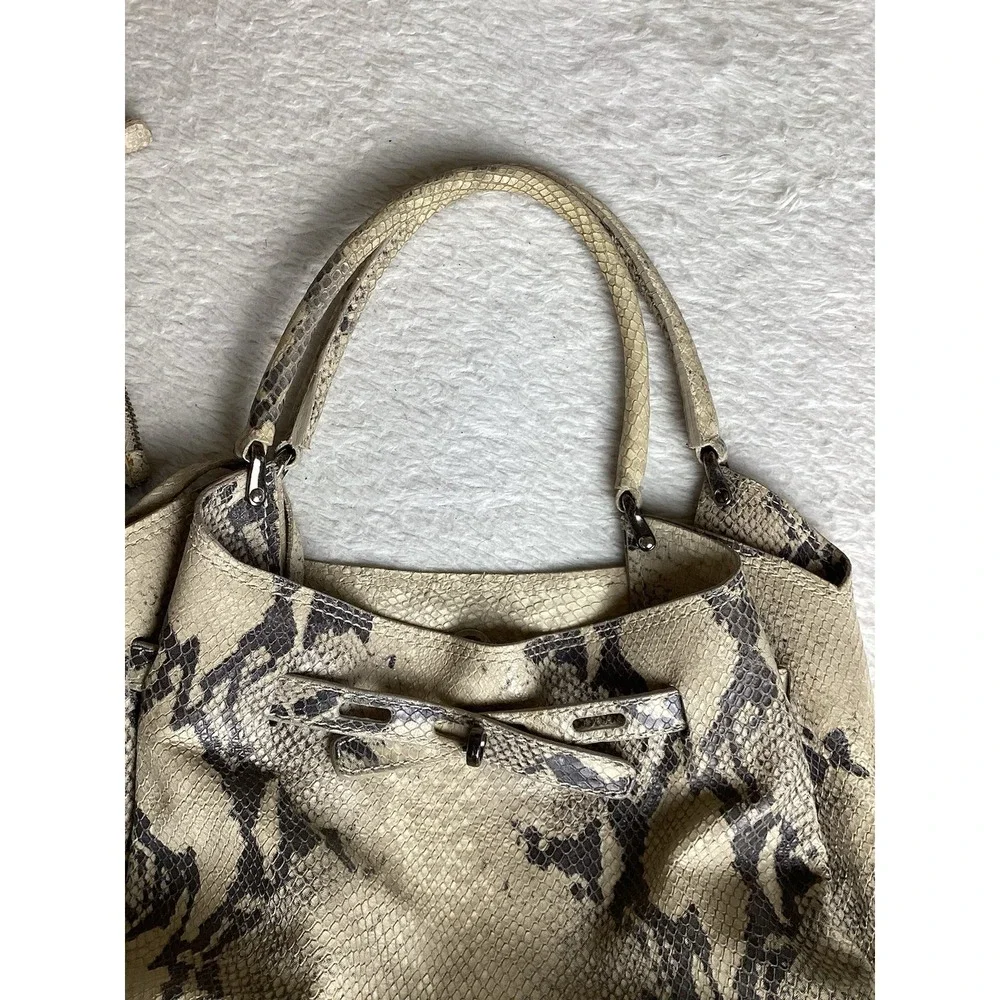 Unisa Snake Print Hobo Shoulder Bag With Matching Wristlet